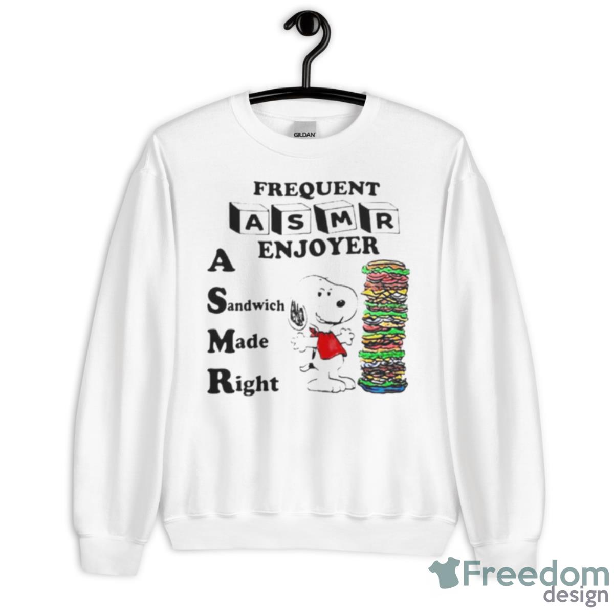 Snoopy Frequent Asmr Enjoyer A Sandwich Made RighShirt - Unisex Heavy Blend Crewneck Sweatshirt