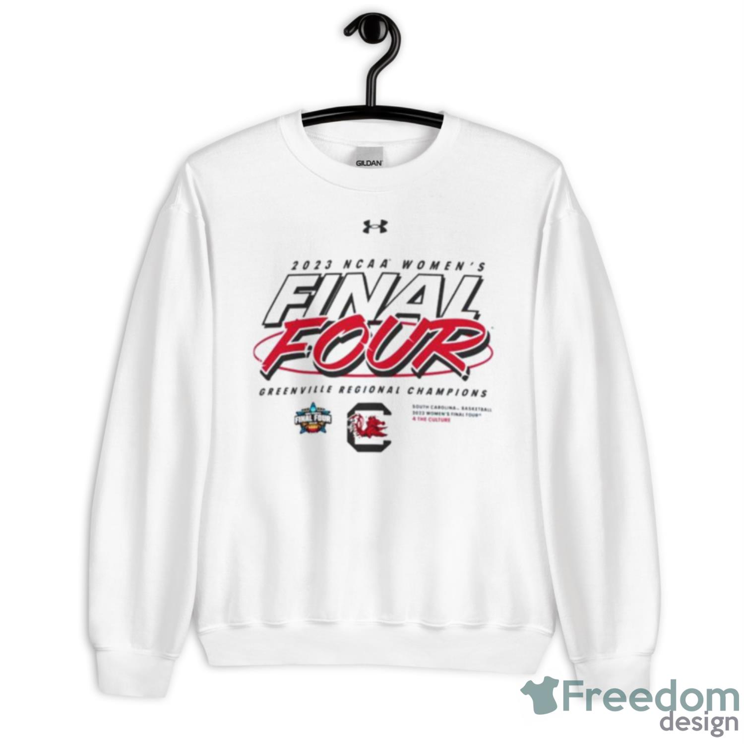 South Carolina Gamecocks 2023 NCAA Women’s Basketball Final Four Greenville Regional Champions Locker Room Shirt - Unisex Heavy Blend Crewneck Sweatshirt