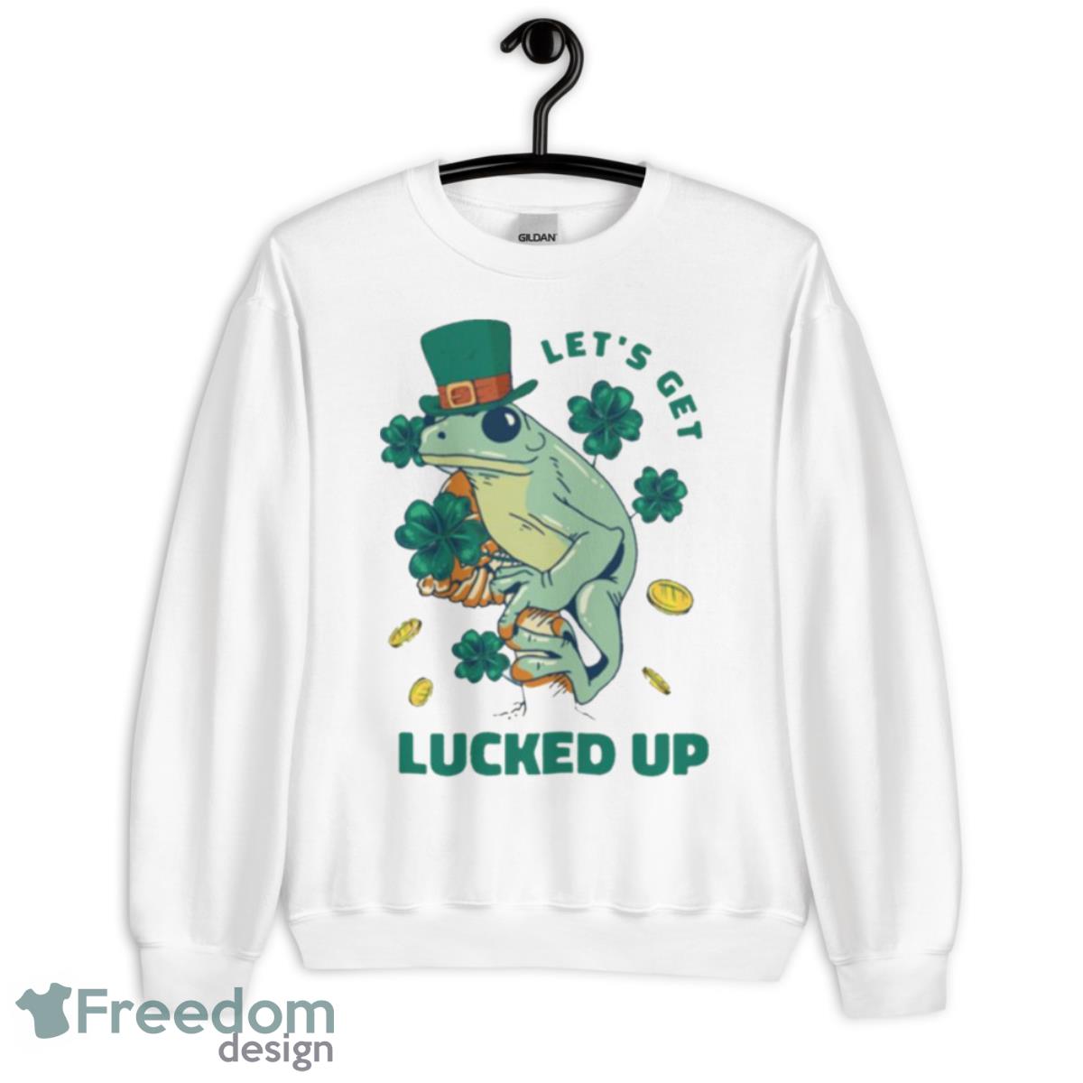 St Patrick’s Day Irish Leprechaun Frog Let’s Get Lucked Up Shirt - Unisex Heavy Blend Crewneck Sweatshirt