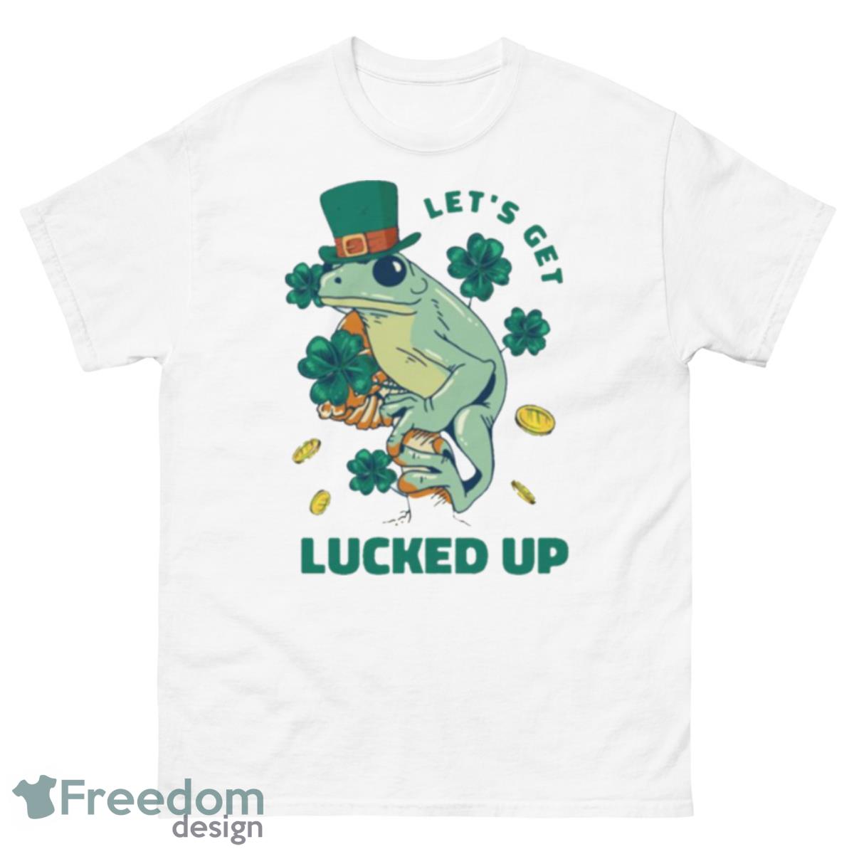 St Patrick’s Day Irish Leprechaun Frog Let’s Get Lucked Up Shirt - 500 Men’s Classic Tee Gildan