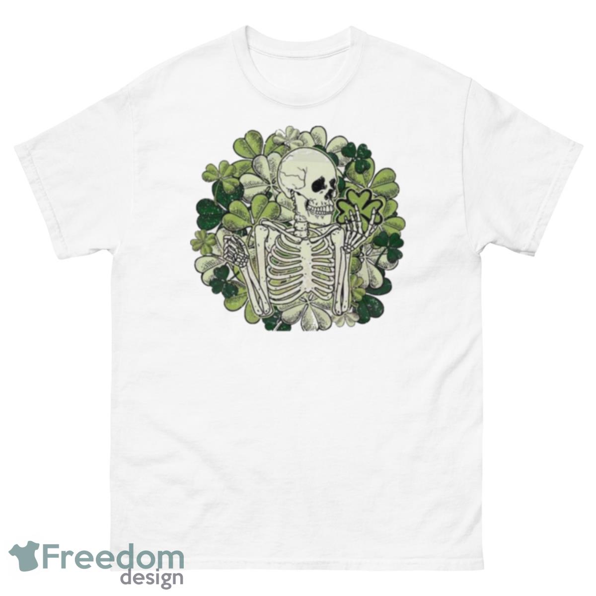 St Patrick’s Day Shamrock Skeleton Shirt - 500 Men’s Classic Tee Gildan