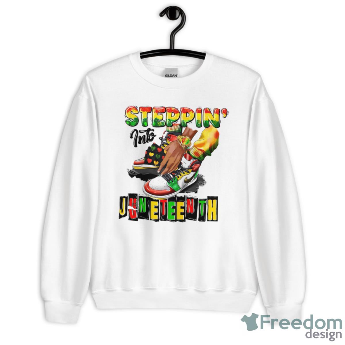 Steppin Into Juneteenth Shirt - Unisex Heavy Blend Crewneck Sweatshirt