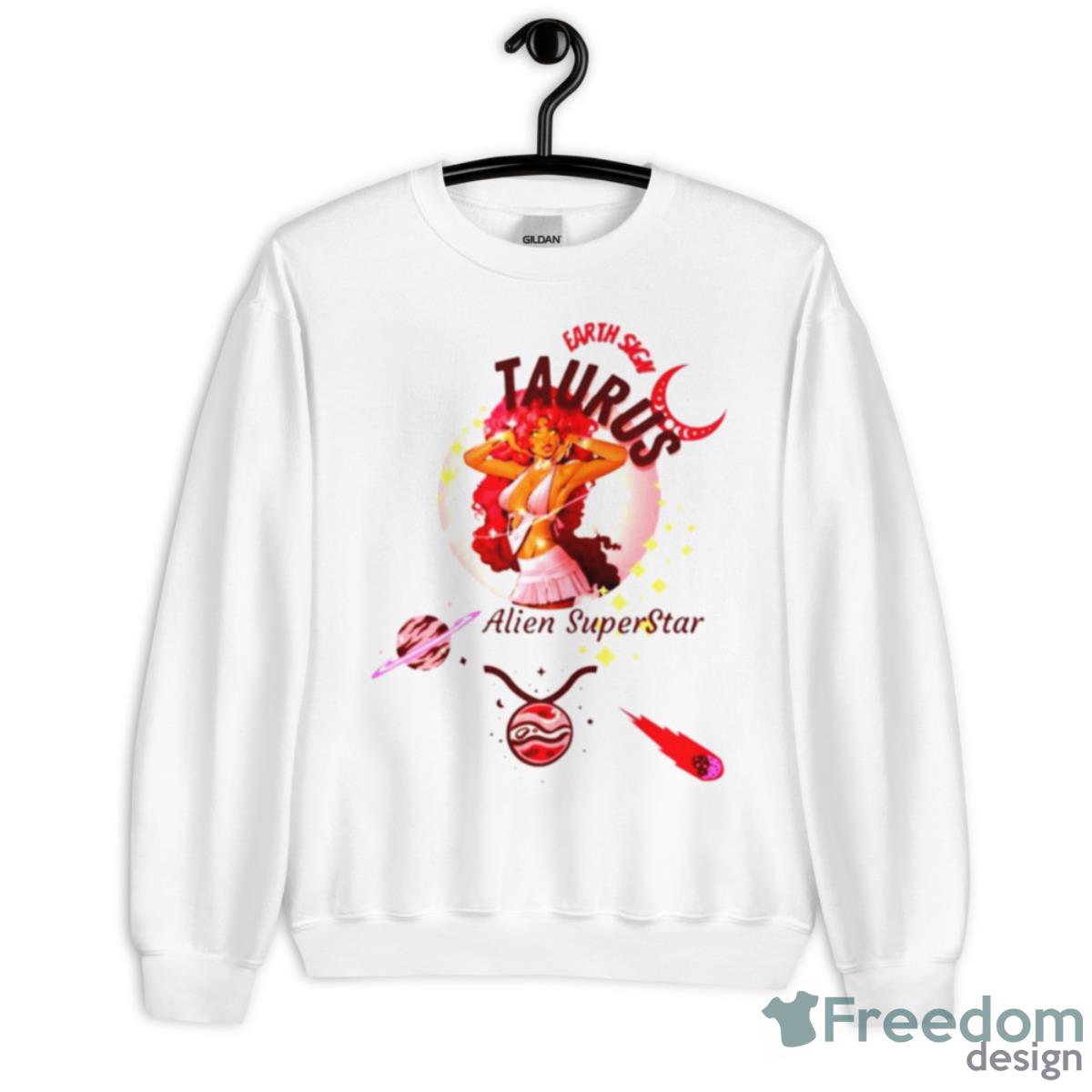 Taurus Woman Alien Superstar Shirt - Unisex Heavy Blend Crewneck Sweatshirt