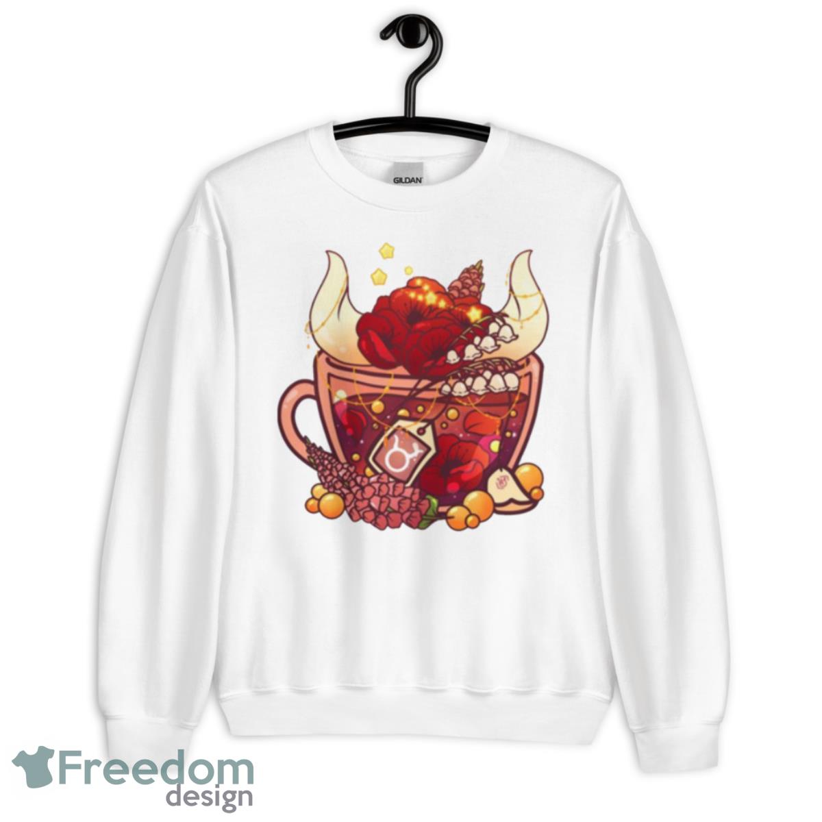 Taurus Zodiac Teacup Shirt - Unisex Heavy Blend Crewneck Sweatshirt