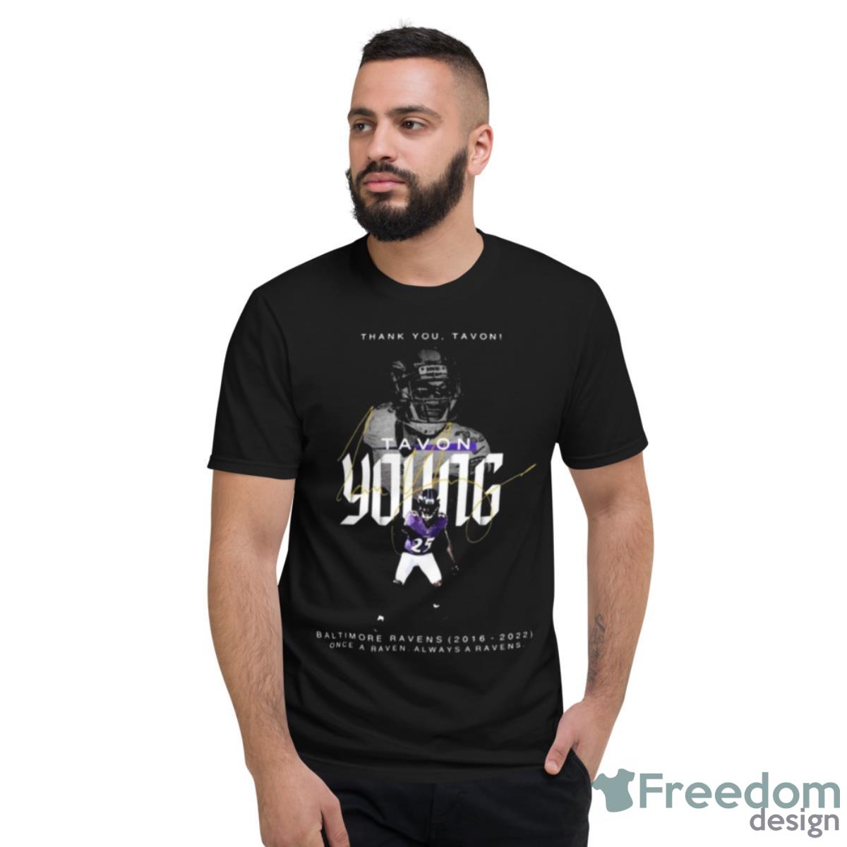 Tavon Young Signature Thank You Baltimore Ravens (2016 2022) Shirt - Short Sleeve T-Shirt