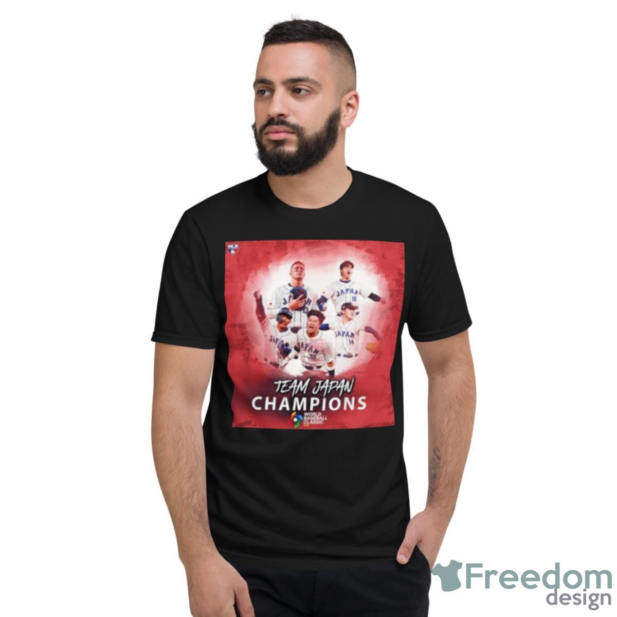 Team Japan Wins Their Third For The World Baseball Classic 2023 Shirt - Short Sleeve T-Shirt