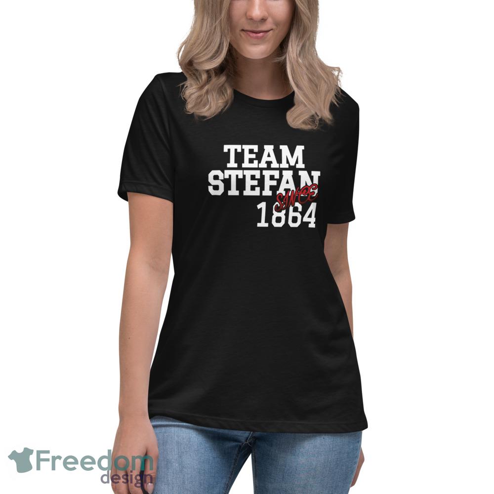 Team Stefan Shirt Team Damon Salvatore Salvatore Since 1864 Unisex T-Shirt - Womens Relaxed Short Sleeve Jersey Tee Team Stefan Shirt Team Damon Salvatore Salvatore Since 1864 Unisex T-Shirt - Womens Relaxed Short Sleeve Jersey Tee