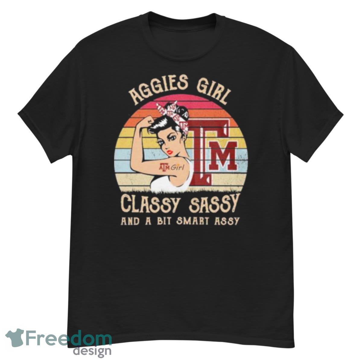 Texas A&M Aggies Girl Classy Sassy And A Bit Smart Assy Vintage Shirt - G500 Men’s Classic T-Shirt