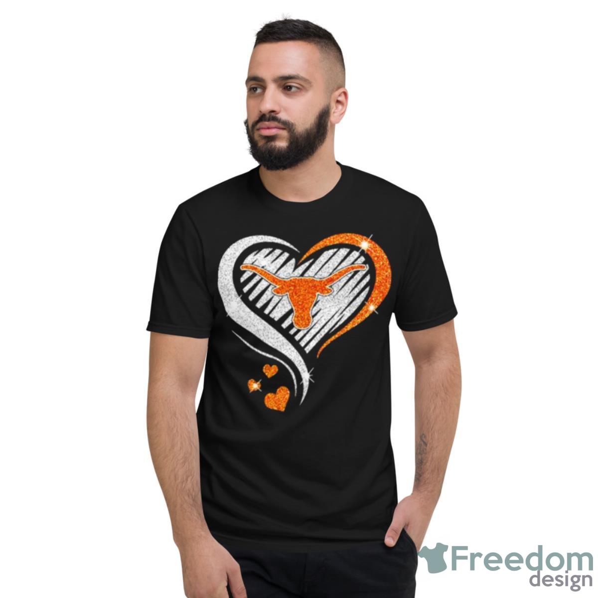 Texas Longhorns Basketball Love Heart Diamond 2023 NCAA Shirt - Short Sleeve T-Shirt