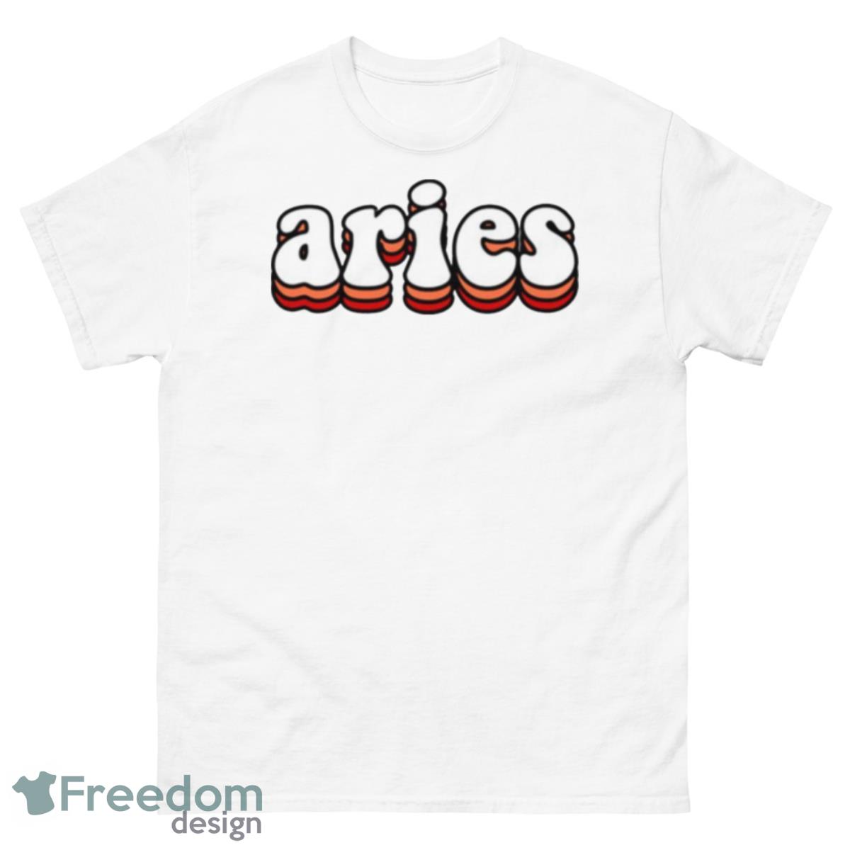 Three Layers Text Aries Zodiac Sign Shirt - 500 Men’s Classic Tee Gildan