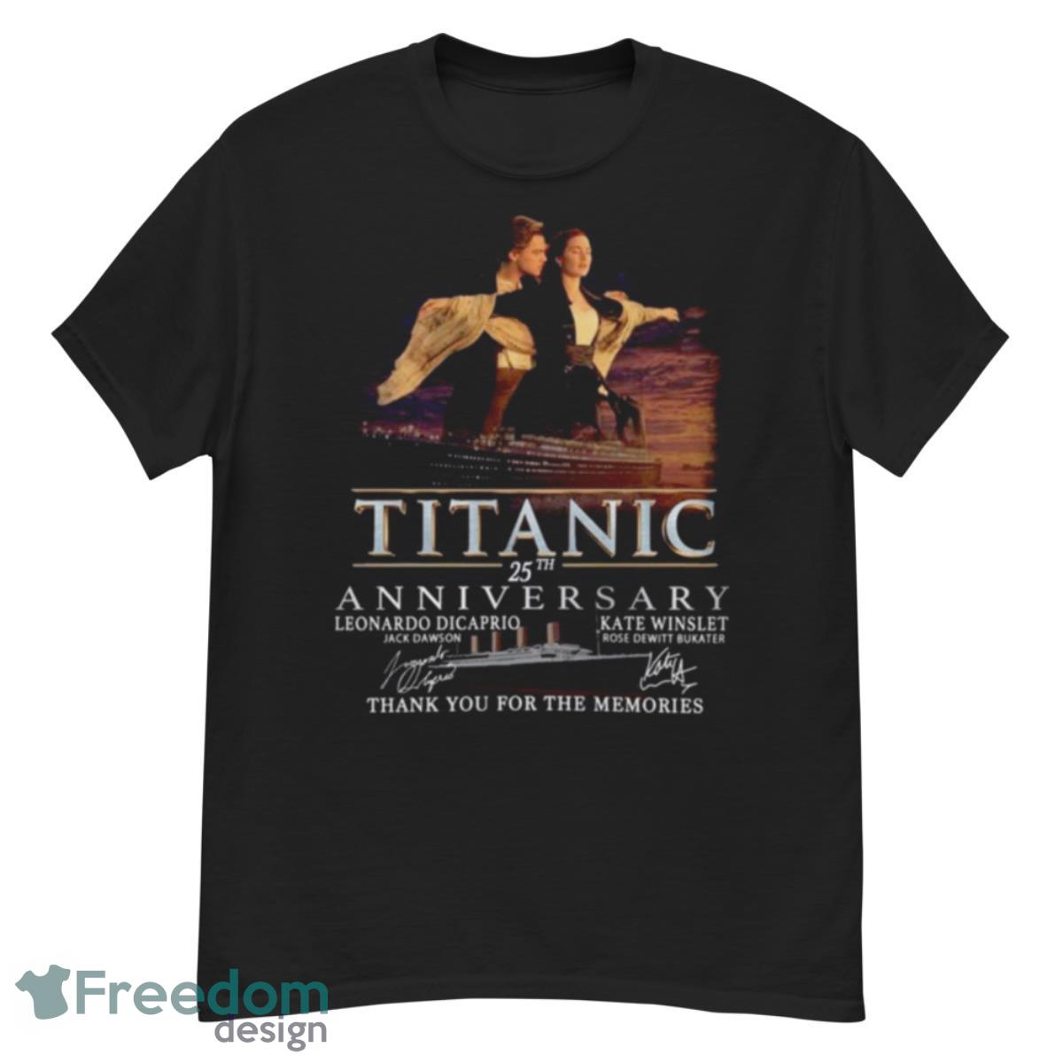 Titanic 25th Anniversary Leonardo Dicaprio Kate Winslet Thank You For The Memories Signatures Shirt - G500 Men’s Classic T-Shirt