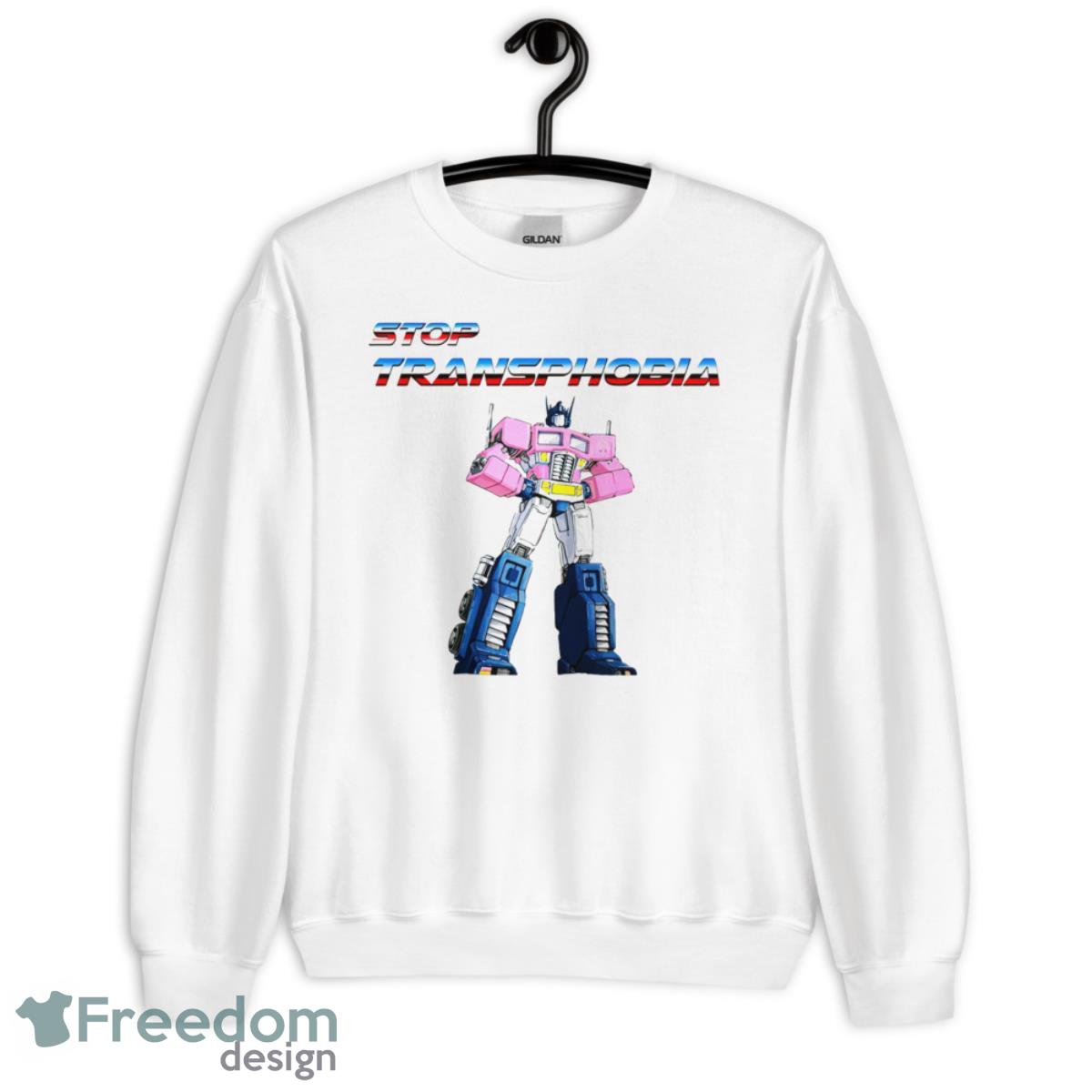 Transformer Stop Transphobia Shirt - Unisex Heavy Blend Crewneck Sweatshirt