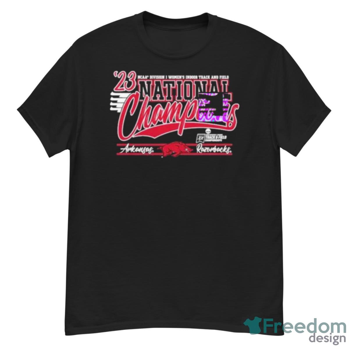 University Of Arkansas Women’s Indoor Track & Field 2023 National Champions Shirt Product Photo 1