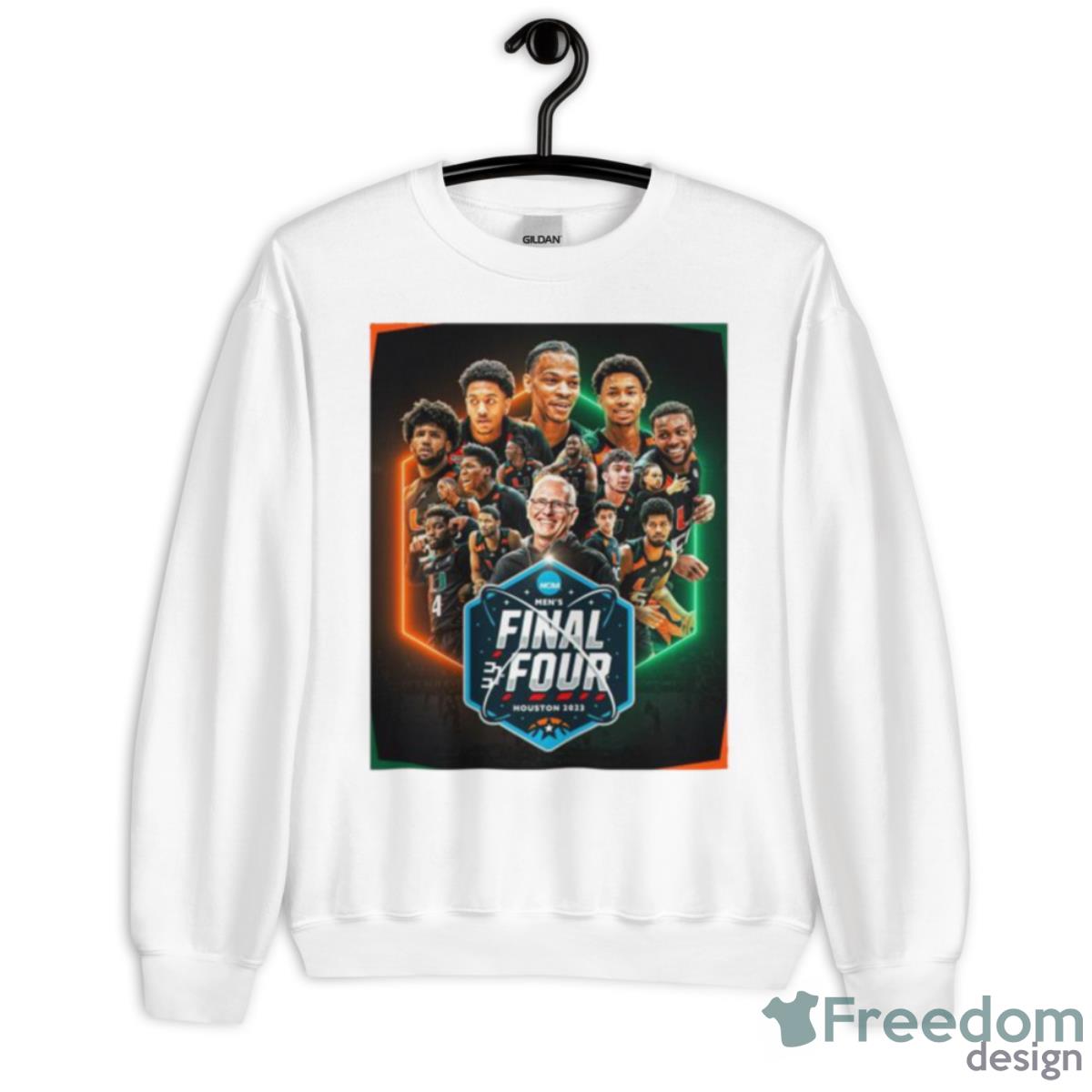 University Of Miami Men’s Basketball Team 2023 Final Four Shirt - Unisex Heavy Blend Crewneck Sweatshirt