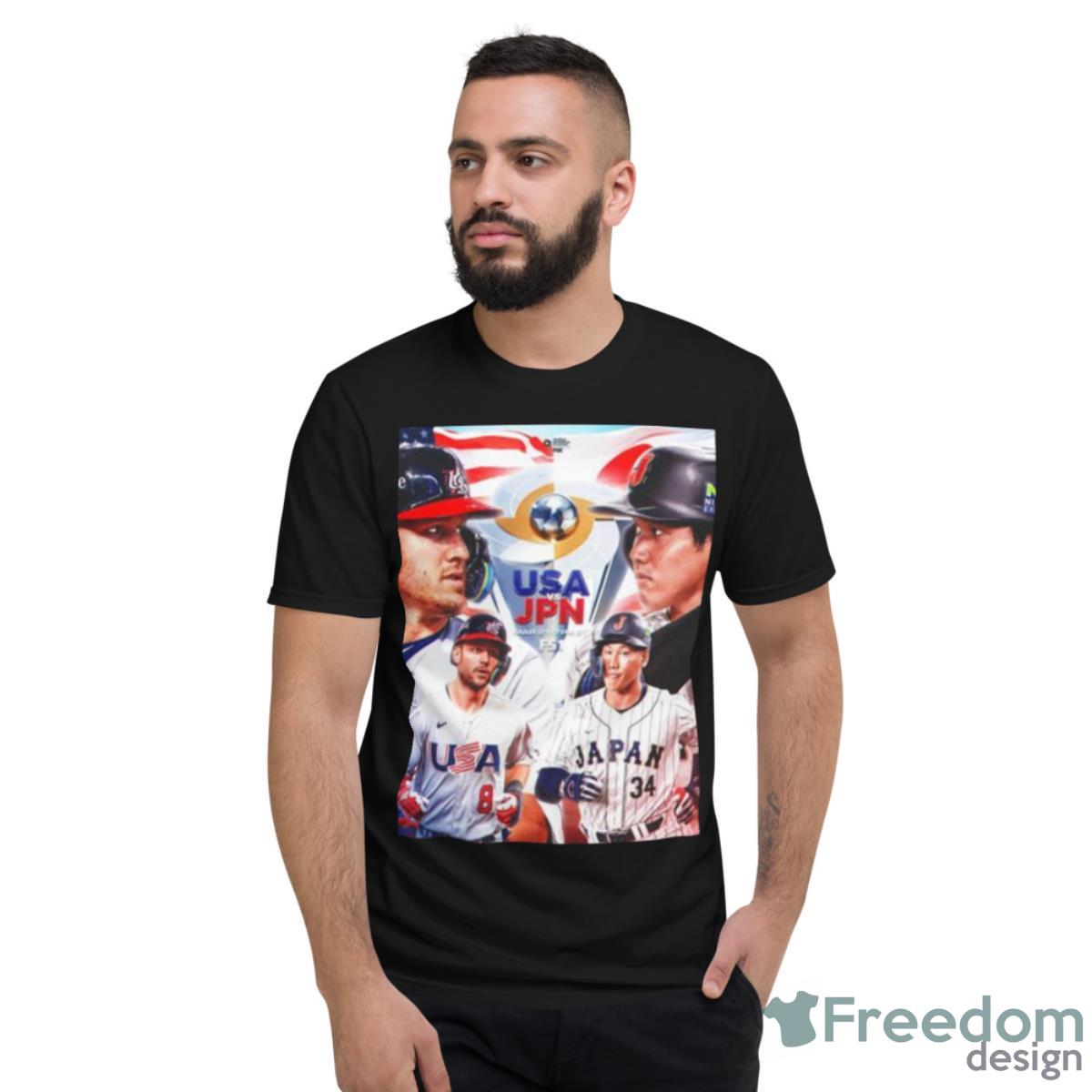 Usa Vs Japan Baseball 2023 World Baseball Classic Championship Matchup Shirt - Short Sleeve T-Shirt