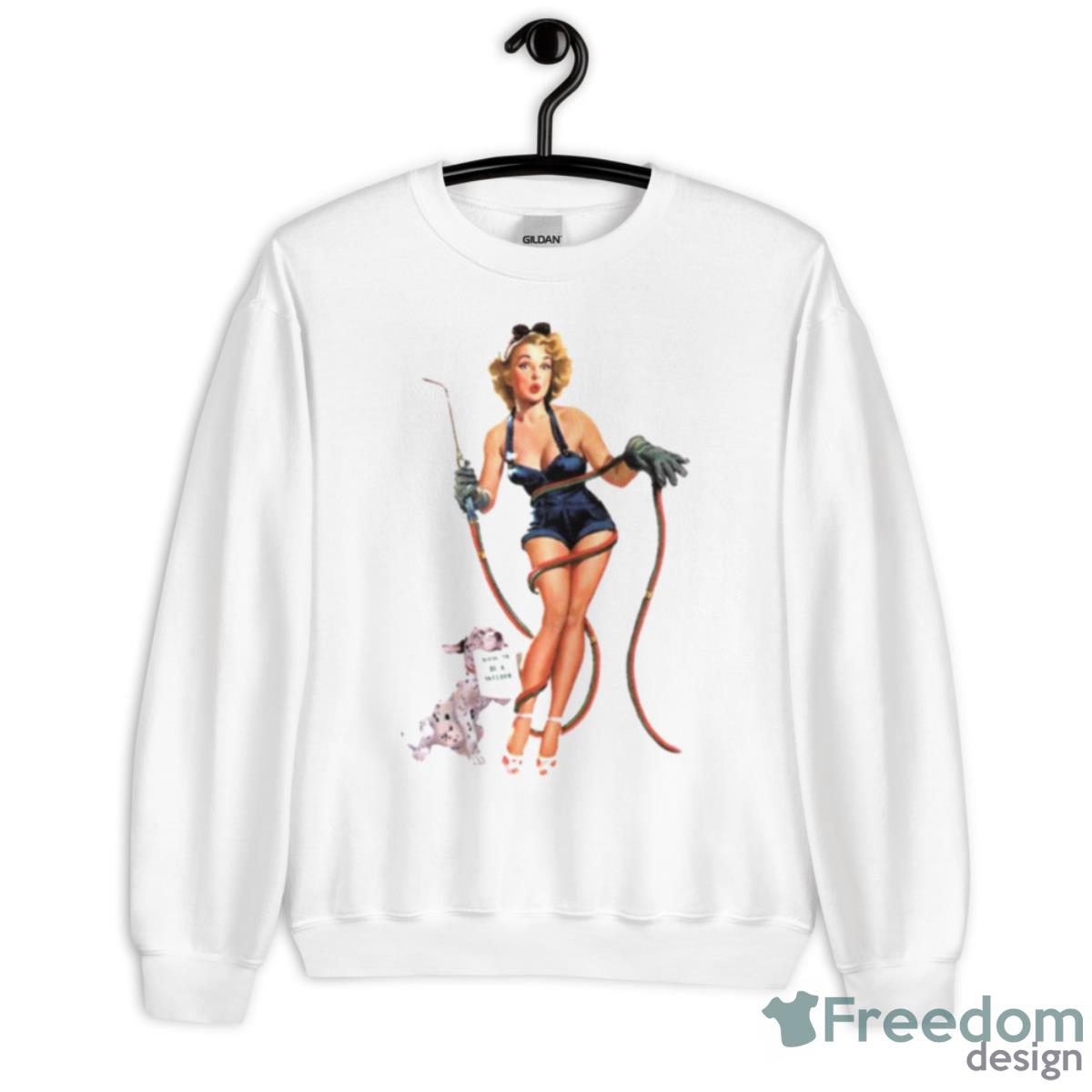 Vintage Sexy Welder Pinup Girl Shirt - Unisex Heavy Blend Crewneck Sweatshirt