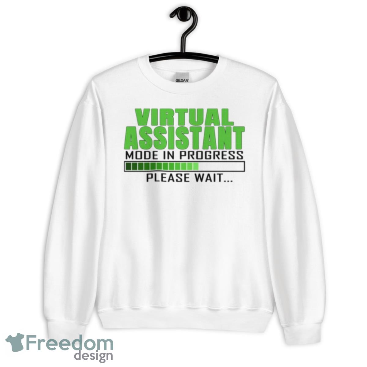 Virtual Assistant Mode In Progress Funny Design Shirt - Unisex Heavy Blend Crewneck Sweatshirt