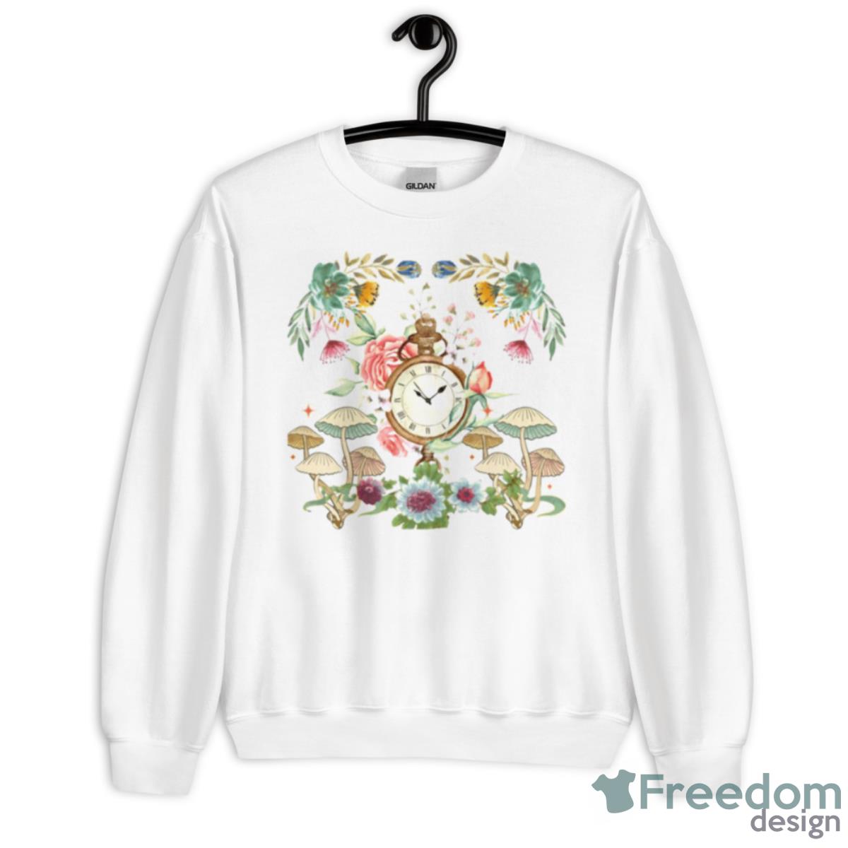 Wall Clock Flowers Decoration Vintage Botanicals Shirt - Unisex Heavy Blend Crewneck Sweatshirt