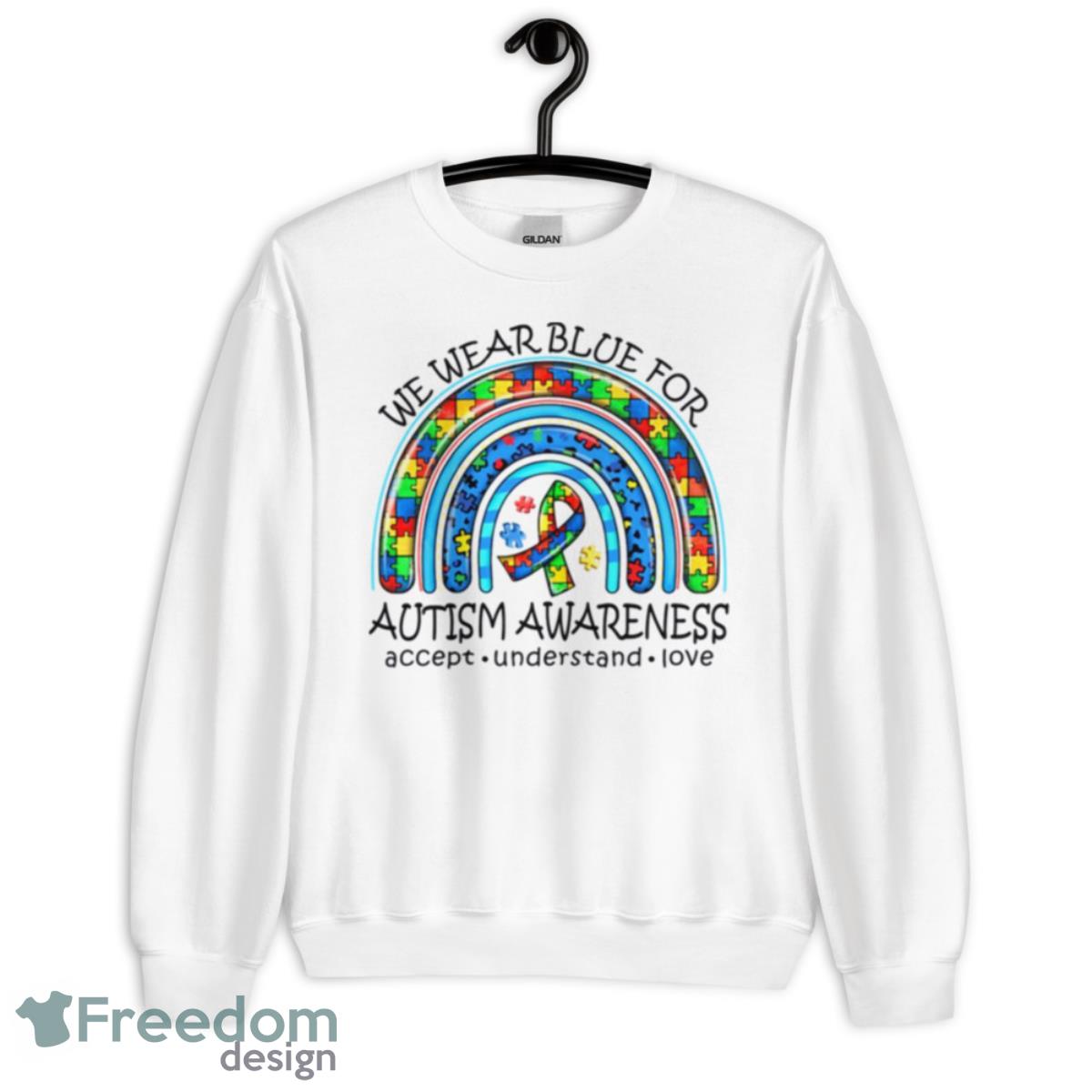 We Wear Blue For Autism Awareness Neurodiversity Adhd Special Ed Teacher Social Worker Shirt - Unisex Heavy Blend Crewneck Sweatshirt