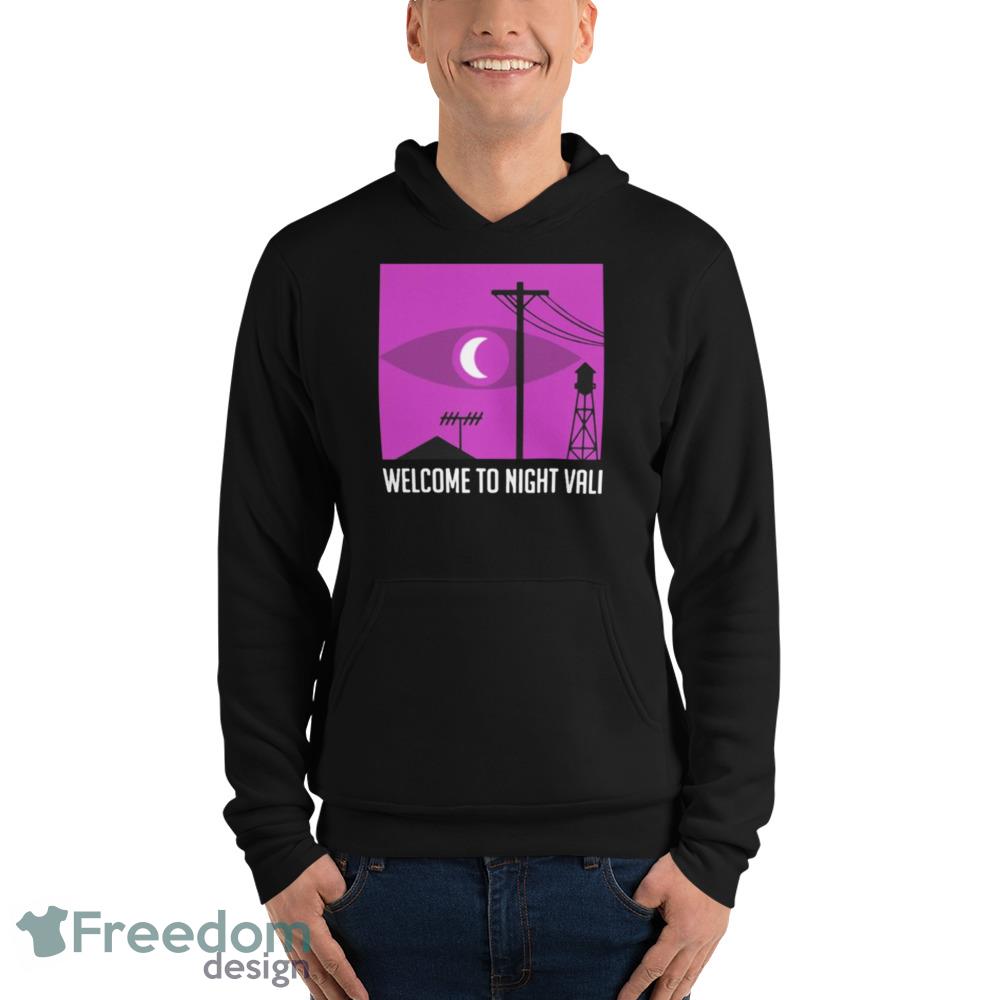 Welcome to night vale pink logo T shirt - Unisex Fleece Pullover Hoodie Welcome to night vale pink logo T shirt - Unisex Fleece Pullover Hoodie
