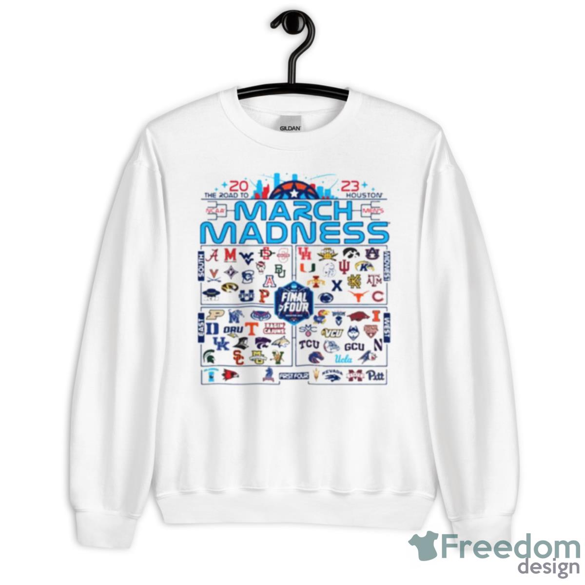 White 2023 March Madness 16 Bracket Shirt - Unisex Heavy Blend Crewneck Sweatshirt