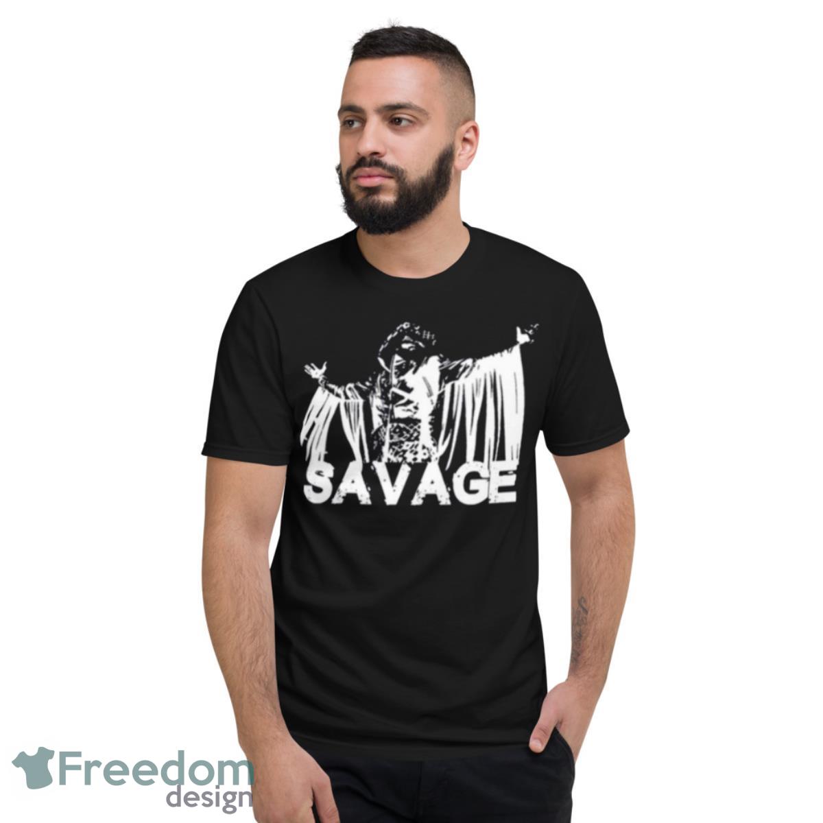 White Portrait Randy Savage Wrestling Shirt - Short Sleeve T-Shirt