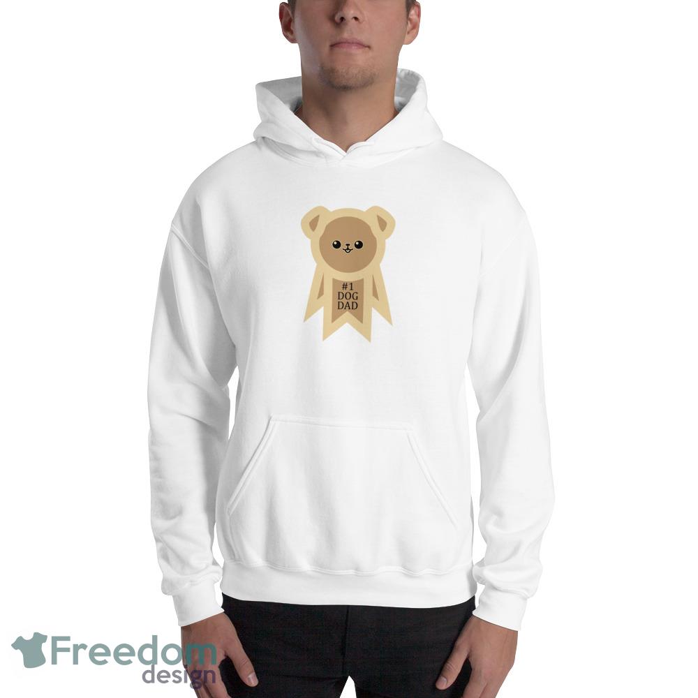 #1 Dog Dad white design new funny T shirts - 18500 Unisex Heavy Blend Hooded Sweatshirt