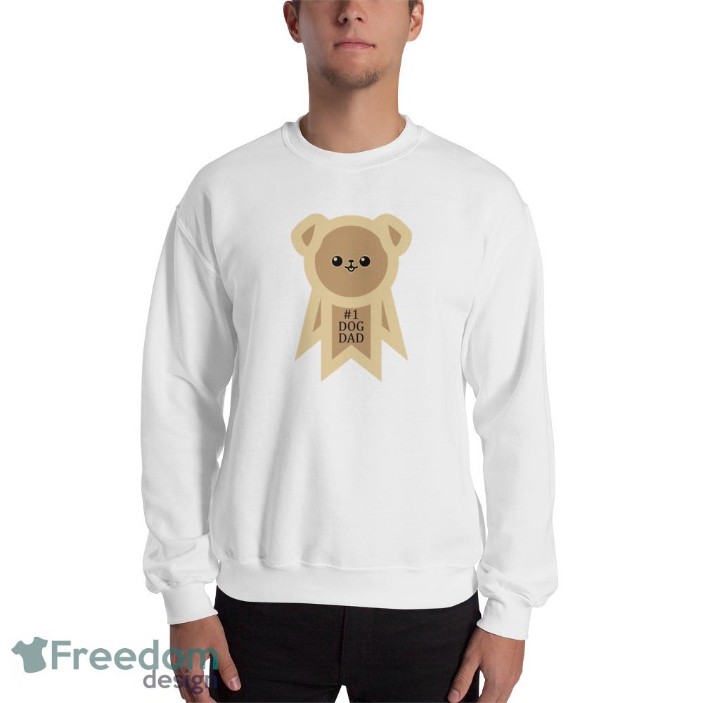 #1 Dog Dad white design new funny T shirts - 18000 Unisex Heavy Blend Crewneck Sweatshirt