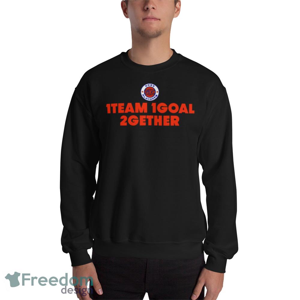 1Team 1Goal 2Gether New York Knicks Graphics Black T shirts For Men And Women - 18000 Unisex Heavy Blend Crewneck Sweatshirt
