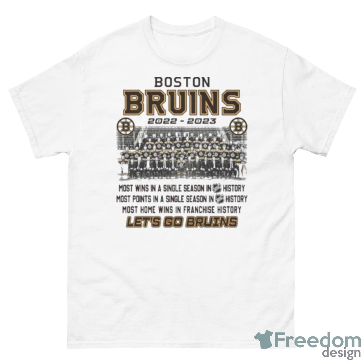 2023 Boston Bruins Let’s Go Bruins Most Home Wins In Franchise History Shirt - 500 Men’s Classic Tee Gildan