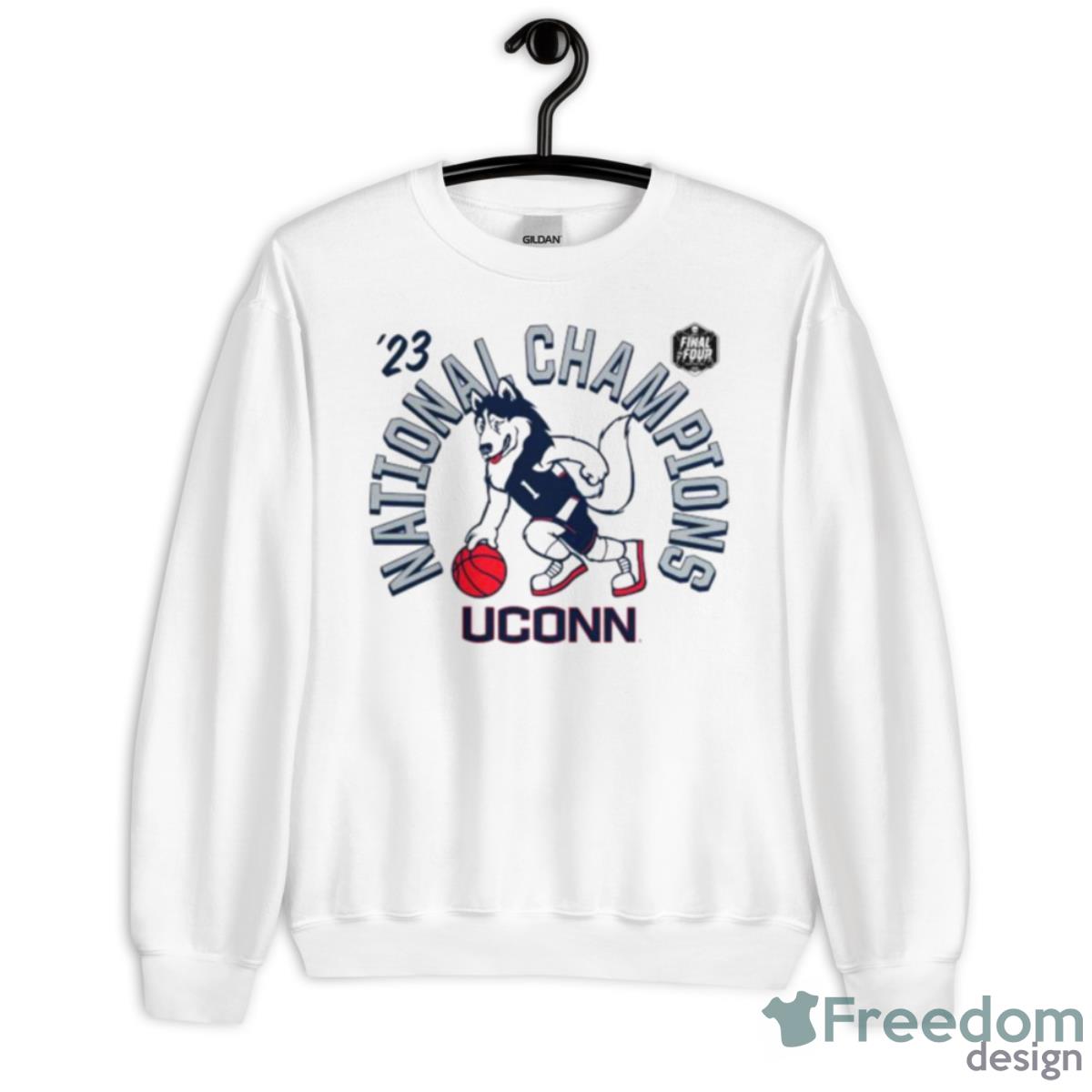 2023 National Champions Final Four UConn Huskies Basketball Shirt - Unisex Heavy Blend Crewneck Sweatshirt