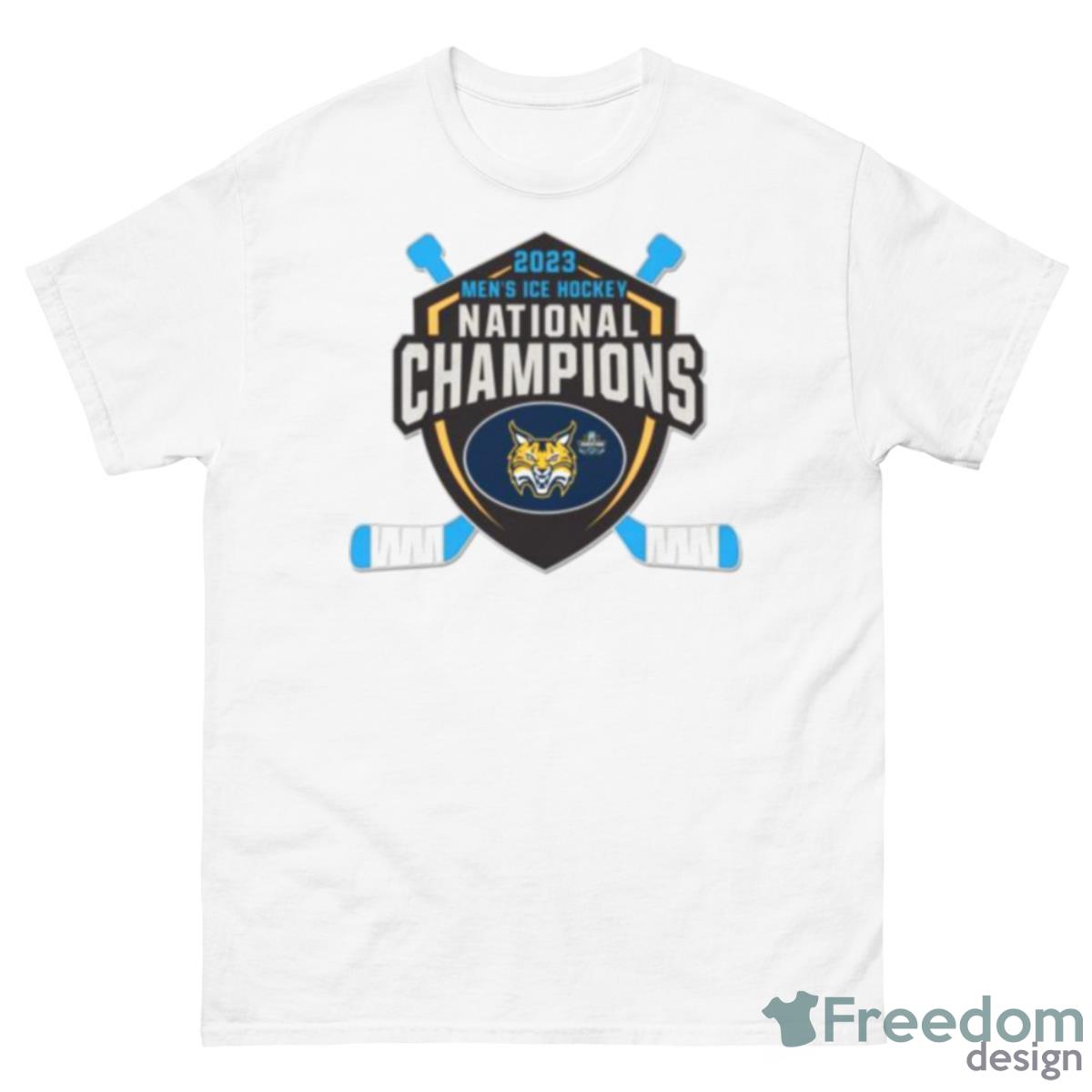 2023 NCAA Men’s Ice Hockey National Champions Quinnipiac Bobcats Logo Shirt - 500 Men’s Classic Tee Gildan