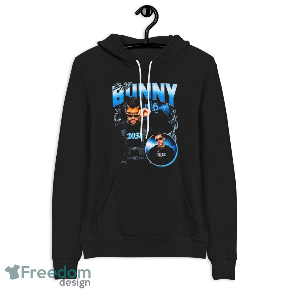 2032 Bad Bunny Vintage 90s Bootleg Graphic Graphics Black T shirts For Men  And Women - Freedomdesign