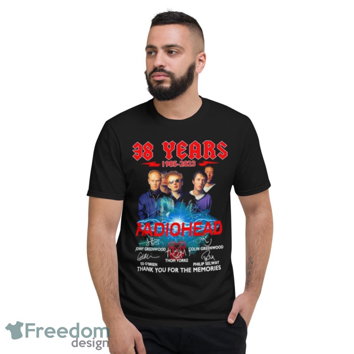 38 Years 1985 2023 Radiohead Signatures Thank You For The Memories Shirt - Short Sleeve T-Shirt