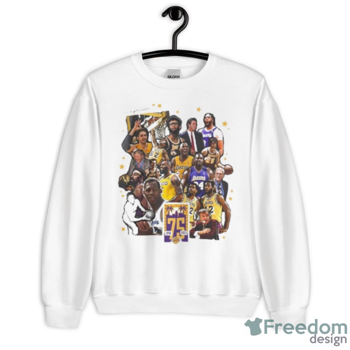 75th 1948 2023 Anniversary Lakers Teams Shirt - Unisex Heavy Blend Crewneck Sweatshirt