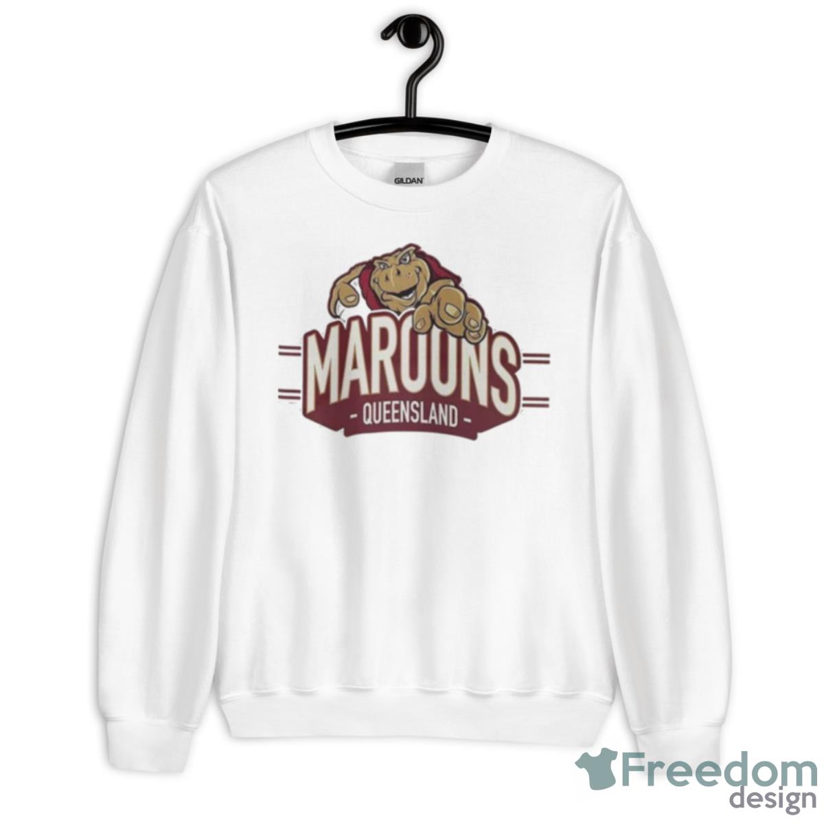 90s Logo Rugby Queensland Maroons Shirt - Unisex Heavy Blend Crewneck Sweatshirt