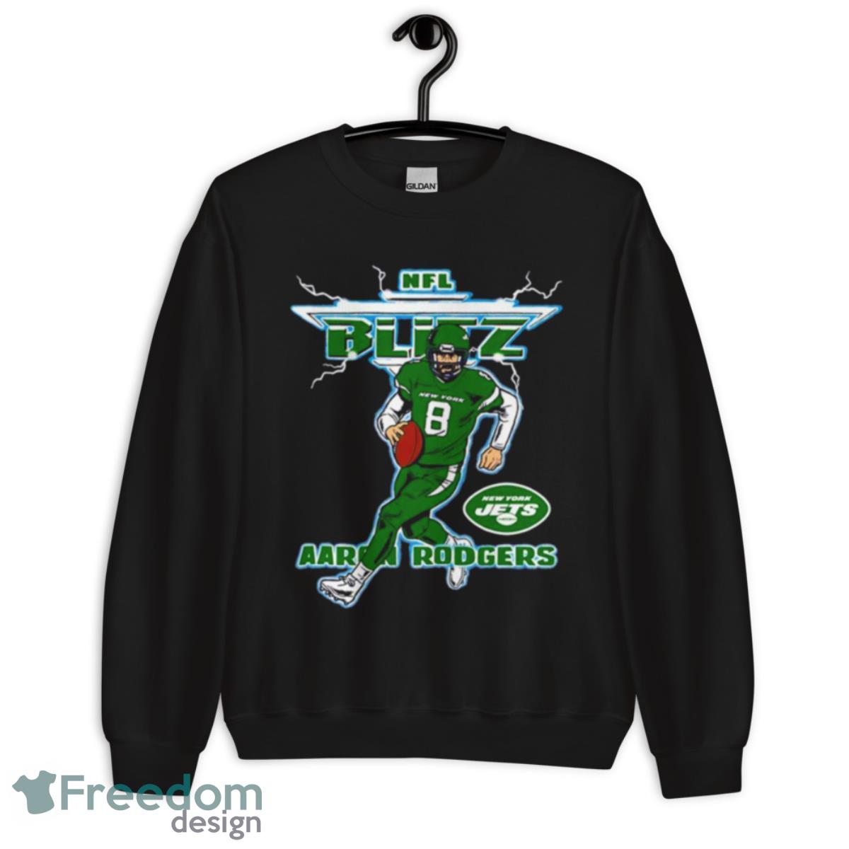 Aaron Rodgers NFL New York Jets Blitz Shirt - Unisex Crewneck Sweatshirt