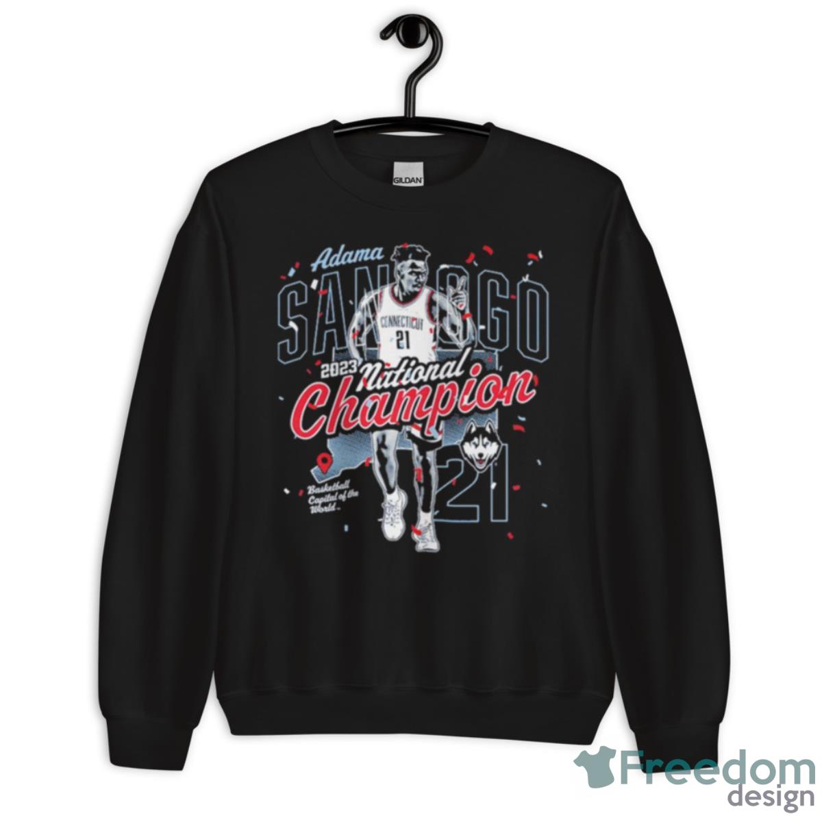 Adama Sanogo UConn Huskies 2023 National Champion Shirt - Unisex Crewneck Sweatshirt