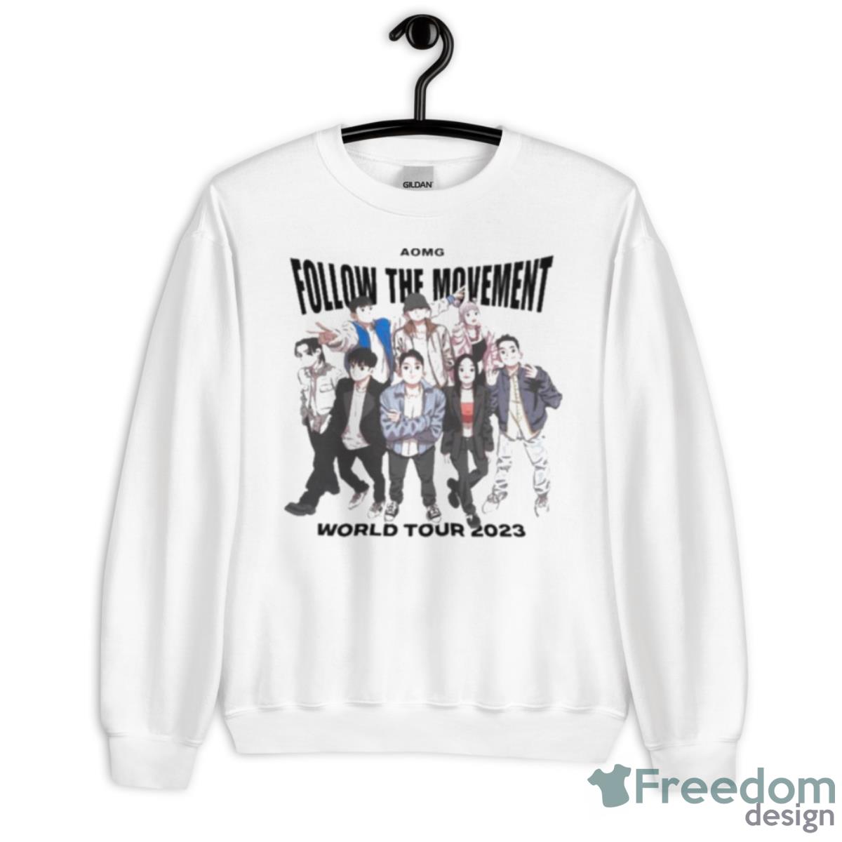 Aomg Follow The Movement World Tour 2023 Tee Shirt - Unisex Heavy Blend Crewneck Sweatshirt