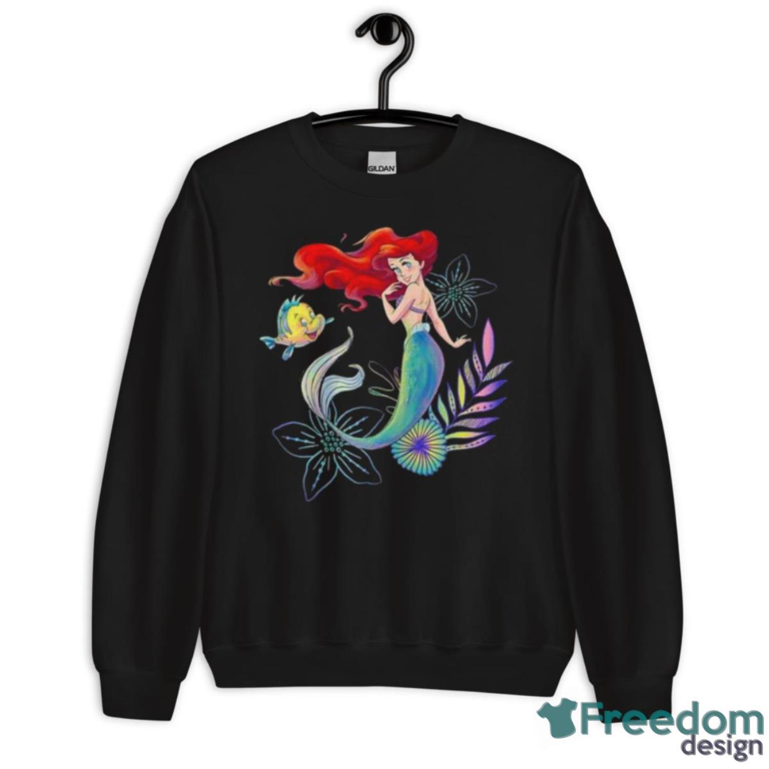 Ariel With Flounder Name Graphic Shirt - Unisex Crewneck Sweatshirt