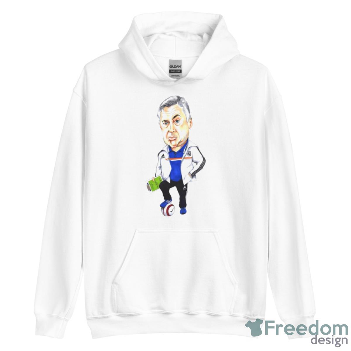 Art Carlo Ancelotti Cartoon Shirt - Unisex Heavy Blend Hooded Sweatshirt