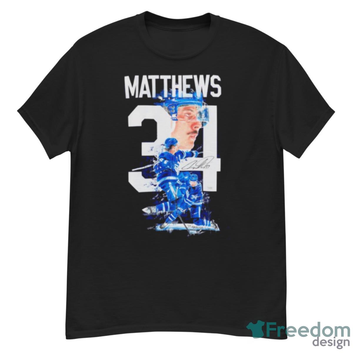 Auston Matthews 34 Toronto Maple Leafs Autographed Signature Shirt - G500 Men’s Classic T-Shirt