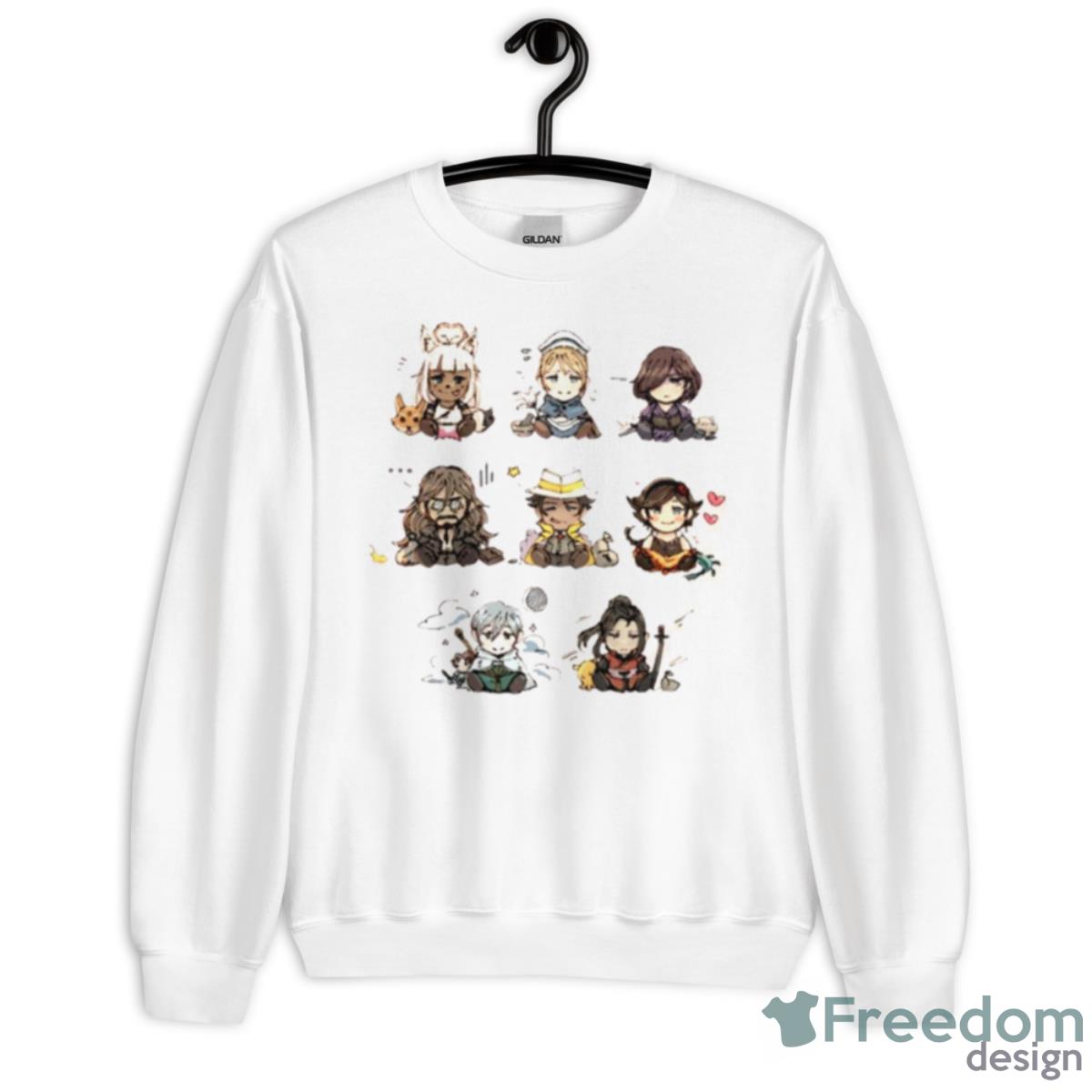 Baby Chibi Design Octopath Traveler Characters Shirt - Unisex Heavy Blend Crewneck Sweatshirt