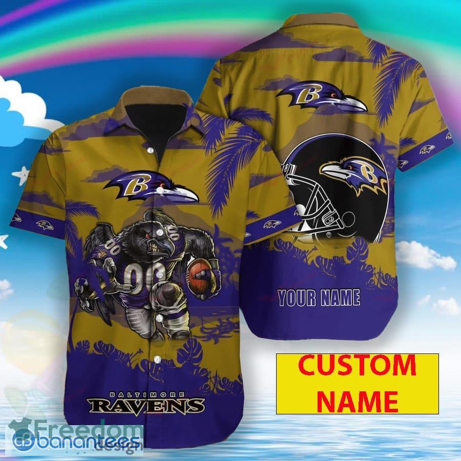 Baltimore Ravens 3D Hawaiian Shirt Mascot Custom Hawaiian Shirts For Mens - Baltimore Ravens Hawaiian Shirt Mascot Customize Your Name_1 Baltimore Ravens 3D Hawaiian Shirt Mascot Custom Hawaiian Shirts For Mens - Baltimore Ravens Hawaiian Shirt Mascot Customize Your Name_1