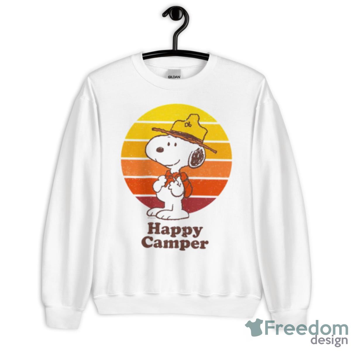 Beagle Scout Happy Camper Peanuts Snoopy Shirt - Unisex Heavy Blend Crewneck Sweatshirt