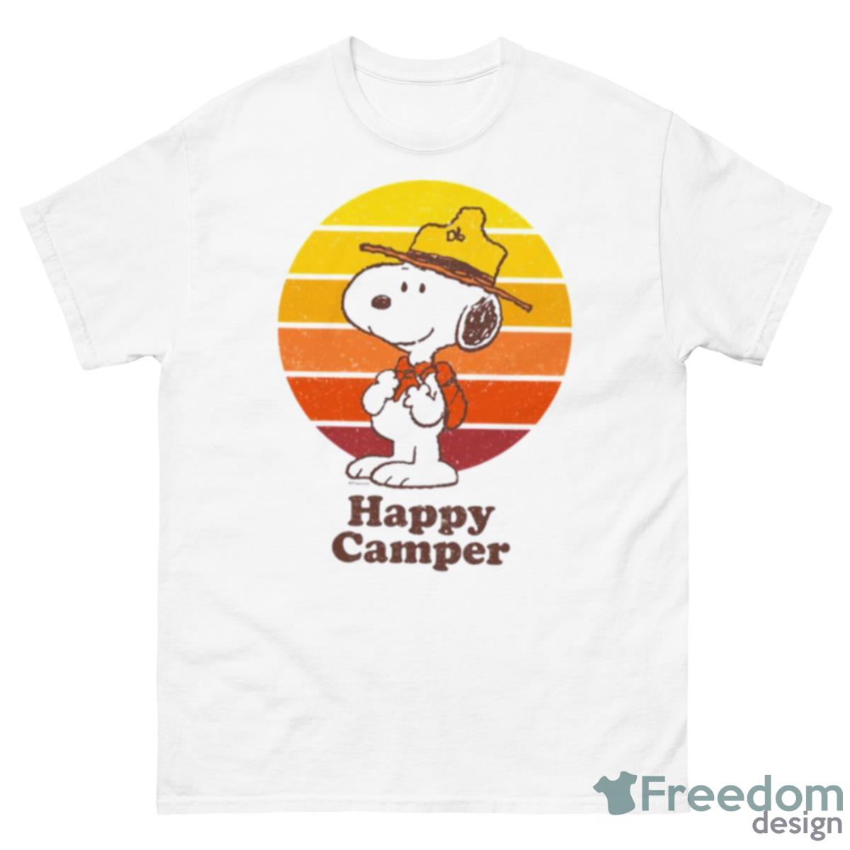 Beagle Scout Happy Camper Peanuts Snoopy Shirt - 500 Men’s Classic Tee Gildan