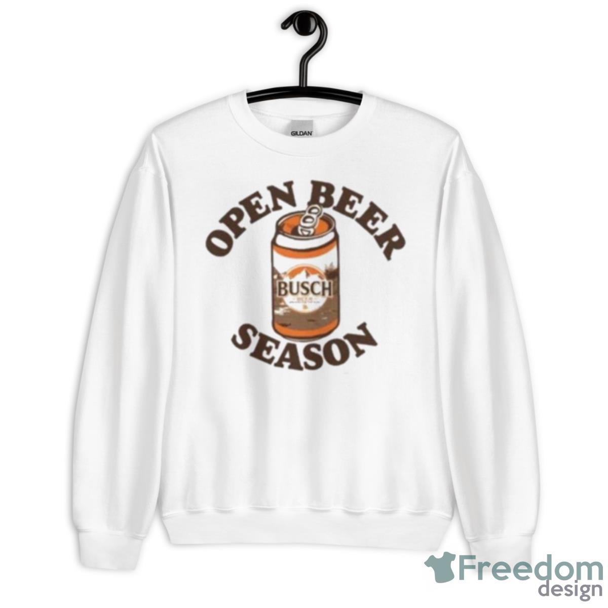 Beer Busch Beer Hunting Open Beer Season Can Military Green Shirt - Unisex Heavy Blend Crewneck Sweatshirt