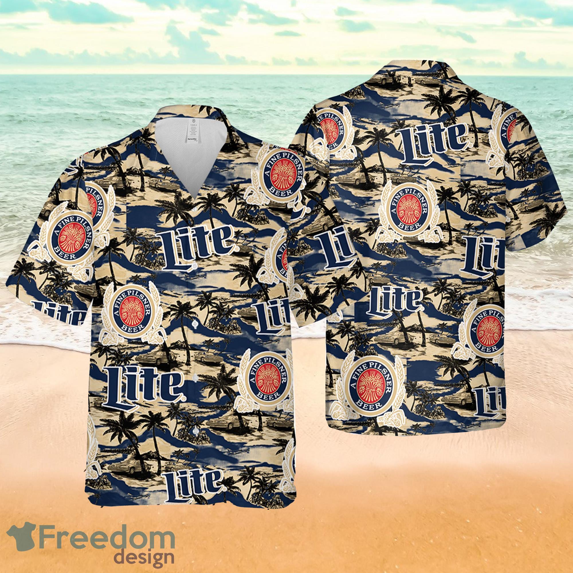 Miller Lite Hawaiian Beach Pattern Shirt, Hawaii Beer Shirt, Miller Lite  Hawaiian Summer Shirt, Miller Lite Aloha Shirt - Trendy Aloha