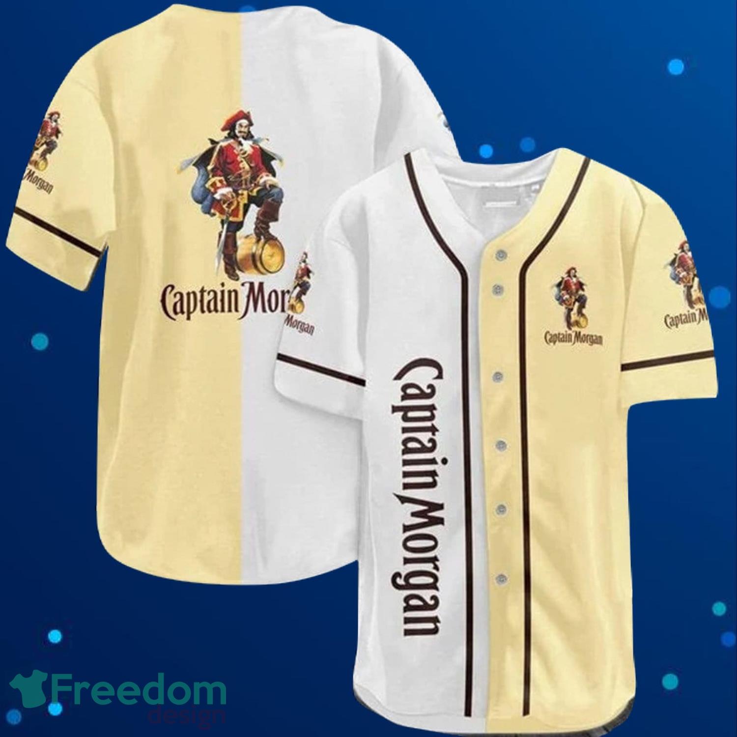 Beige Captain Morgan Baseball Jersey For Men And Women Product Photo 1