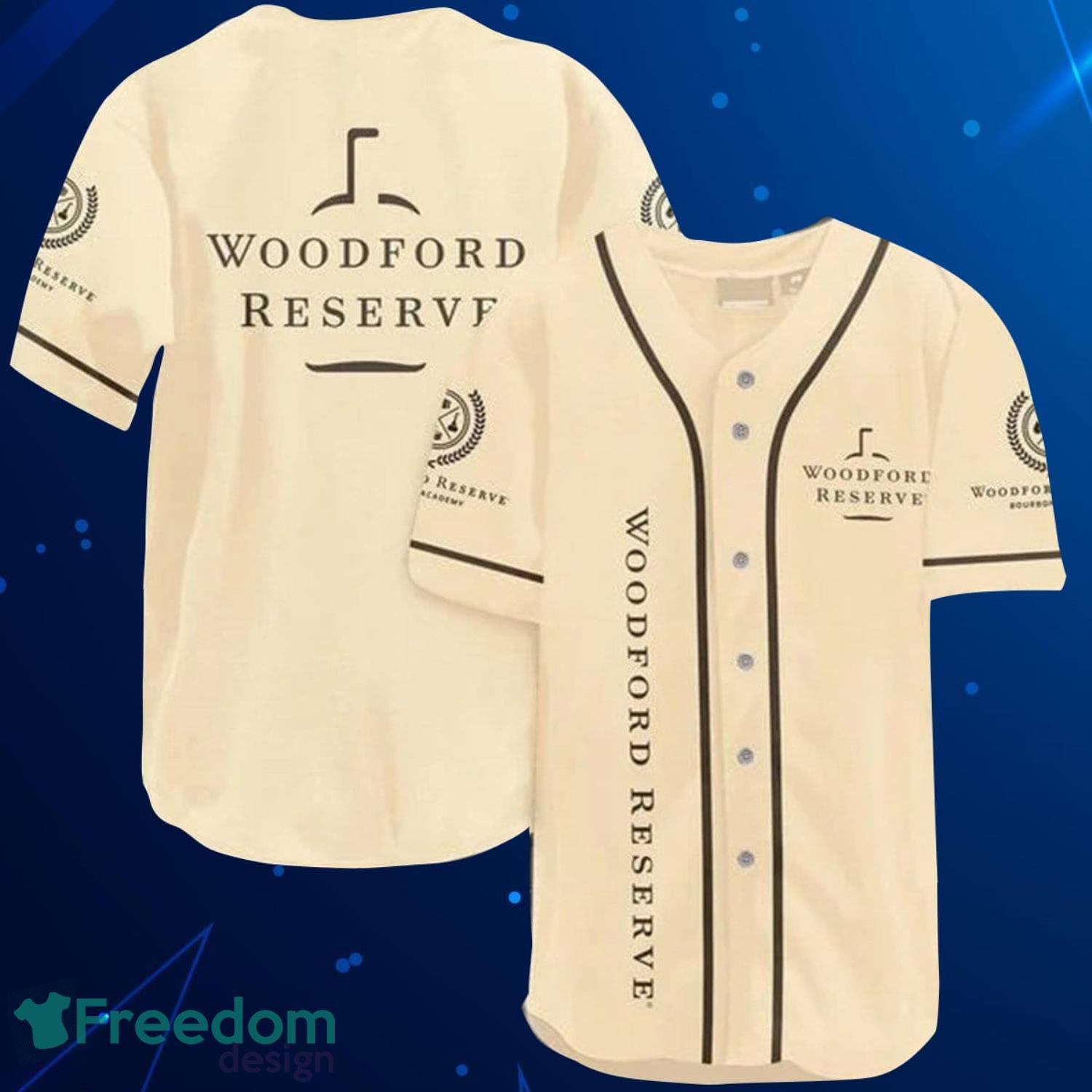 Beige Woodford Reserve Baseball Jersey Shirt Product Photo 1